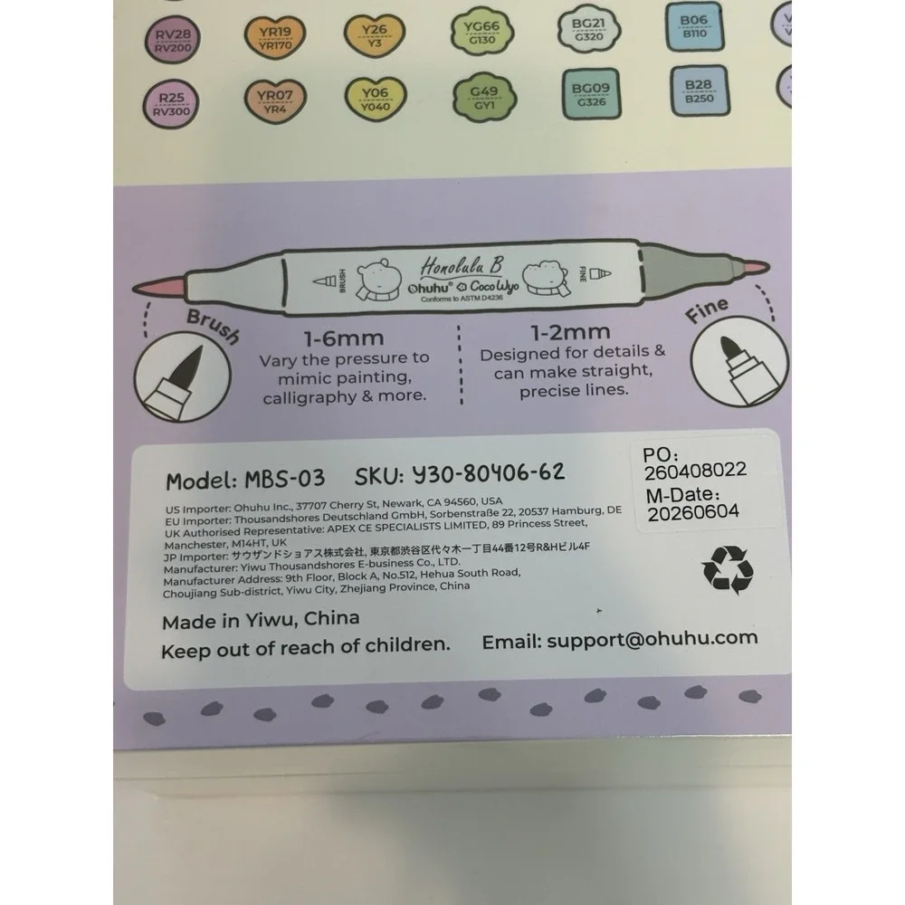 Ohuhu x Coco Wyo Cozy Mood Coloring Kit Honolulu B 48 Colors Alcohol Markers NEW
